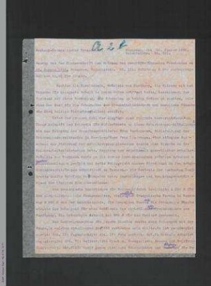 Protokollauszüge der Vorstandssitzungen im Jahre 1921 bis einschl. 1932