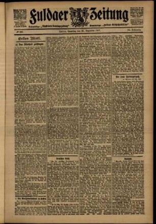Erste Ausgabe vom Samstag, den 21. Dezember 1907.