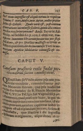 Caput V. Causam praesentis exilii Judaei peccata majorum suorum comminiscuntur