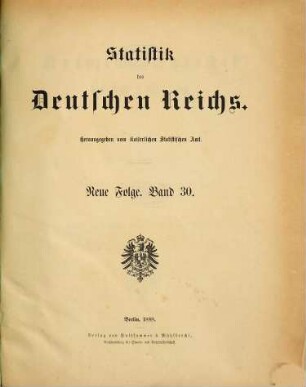 Kriminalstatistik : für das Jahr .... 30 = 1886 (1888)