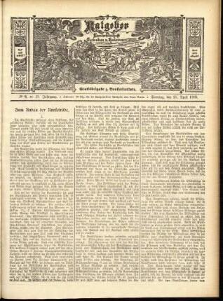 Ausgabe vom Sonntag, den 25. April 1909.