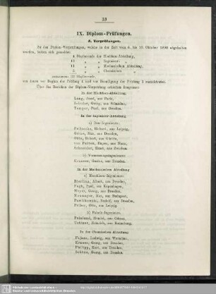 IX. Diplom-Prüfungen