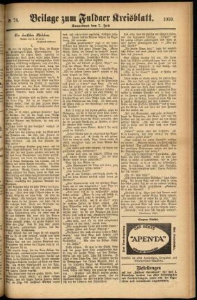 Zweite Ausgabe vom Samstag, den 07. Juli 1900.