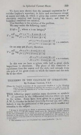 Theorems in the calculus of operations.