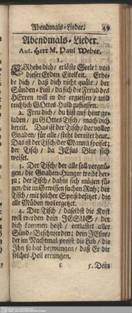 Abendmals-Lieder