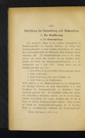 III. Verfassung der Verwaltung und Rechtspflege.