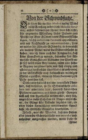Von der Schwindsucht.