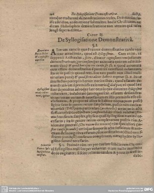 Caput II. De Syllogisatione Demonstrativa.