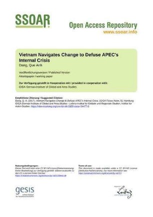 Vietnam Navigates Change to Defuse APEC's Internal Crisis