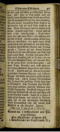 Summ der Christenthums und Pilgrims-Pflichten.