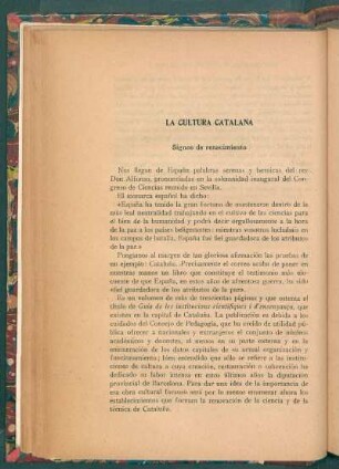 La cultura catalana : Signos de renacimiento