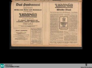 Der Volksfreund : Tageszeitung für das werktätige Volk Mittelbadens, Urania. Werbe - Blatt