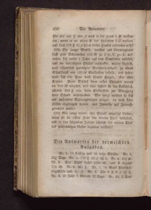 Die Antworten der vermischten Aufgaben.
