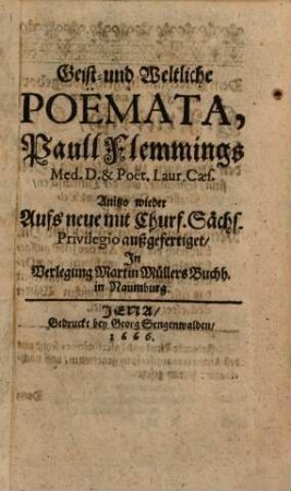 Teutsche poemata