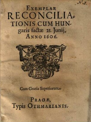 Exemplar reconciliationis cum Hungaris ...