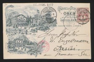 Postkarte an Wilhelm Engelmann : 21.08.1893