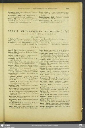XXXXVI. Württembergischer Bezirksverein.