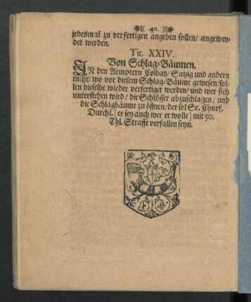 Tit. XXIV. Von Schlag-Bäumen.