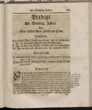 Predigt Am Sonntag Judica. Von Dem sechsten Wort Christi am Kreutz. - Predigt An dem Heil. Charfreytag. Von Dem siebenden Wort Christi am Creutz.