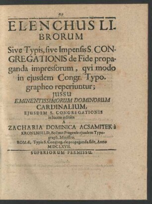 Elenchus Librorum