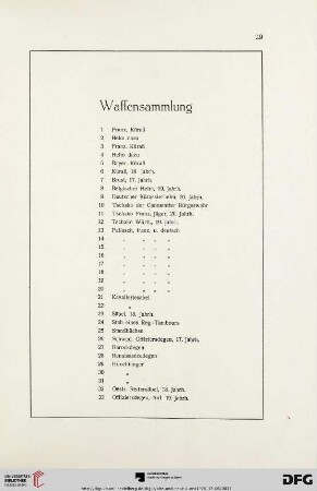 Waffensammlung (Nr. 1-98)