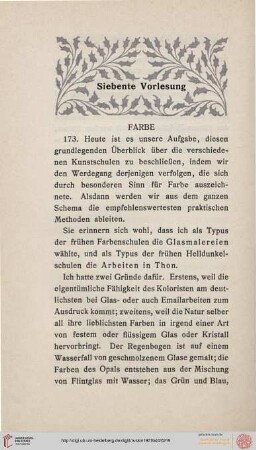 Siebente Vorlesung: Farbe
