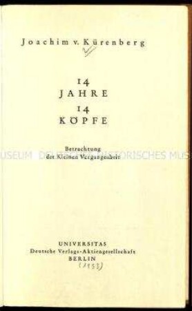 Vierzehn Biografien von Politikern der Weimarer Republik