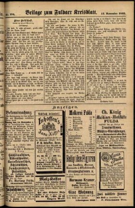 Zweite Ausgabe vom Samstag, den 12. November 1892.