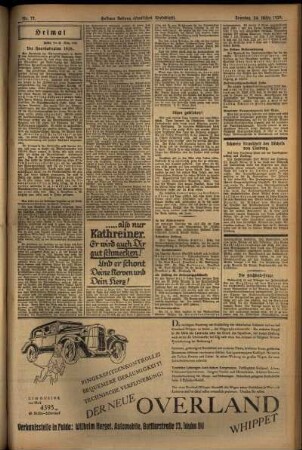 Zweite Ausgabe vom Sonntag, den 24. März 1929.