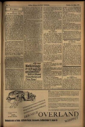 Zweite Ausgabe vom Sonntag, den 24. März 1929.