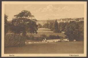 Ansichtskarte Viktoriapark, Blick über die Grünanlage