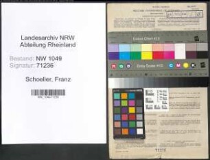 Entnazifizierung Franz Schoeller , geb. 30.01.1903 (Foerster)