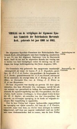 Handelingen van de gewone vergadering van de Algemeene Synode der Nederlandse Hervormde Kerk. Bijlagen. 1862