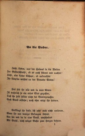Aus den Liedern eines Schweizers [d.i. Theodor Meyer-Merian]