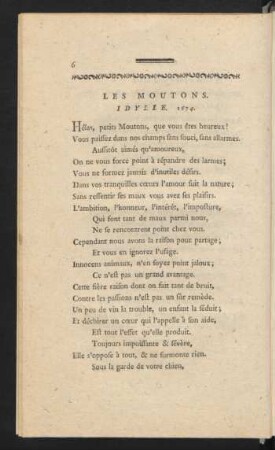 Les Moutons. Idylle. 1673.