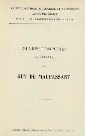 Oeuvres complètes illustrées de Guy de Maupassant