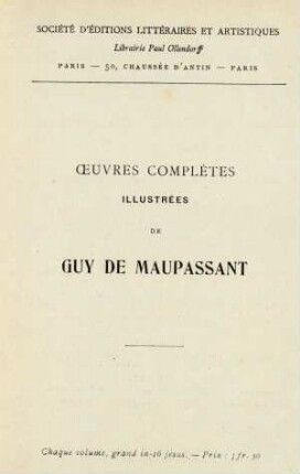 Oeuvres complètes illustrées de Guy de Maupassant