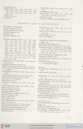 Werkzeuge, Geräte, Berufszeichen