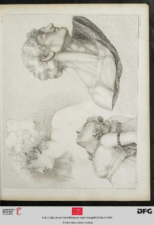 Plate 12. [Junge Frau (Schraffur), Jüngling (Kontur) und Mann (Büste; Schraffur)]