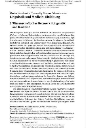 Linguistik und Medizin: Einleitung