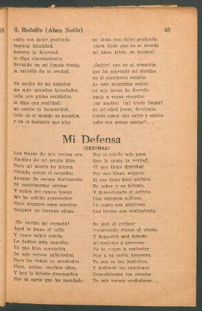 Mi Defensa : (Décimas)