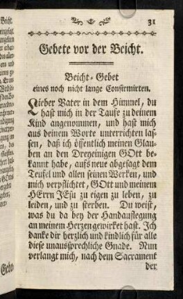 31-38, Gebet vor der Beicht eines noch nicht lang Confirmirten. Beicht-Lied eines noch nicht lang Confirmirten.