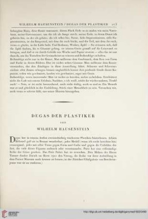 Degas der Plastiker