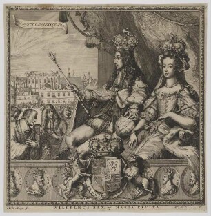 Doppelbildnis des Wilhelmus, König von England und der Maria, Königin von England
