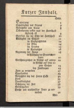 Kurzer Inhalt.