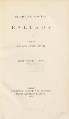 English and Scottish ballads : eight volumes in four, 4