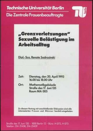 Grenzverletzungen Sexuelle Belästigung am Arbeitsplatz