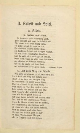 II. Arbeit und Spiel
