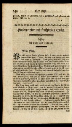 Hundert vier und funfzigstes Stück