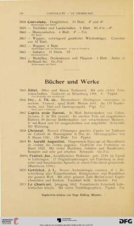 Bücher und Werke (Nr. 2865 - 2879)